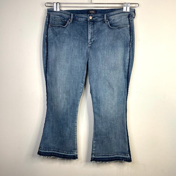 NYDJ Fiona Slim Ankle Crop Flare Tummy Tuck Shadow Stripe Jeans Womens 20W 20 W - Picture 2 of 16
